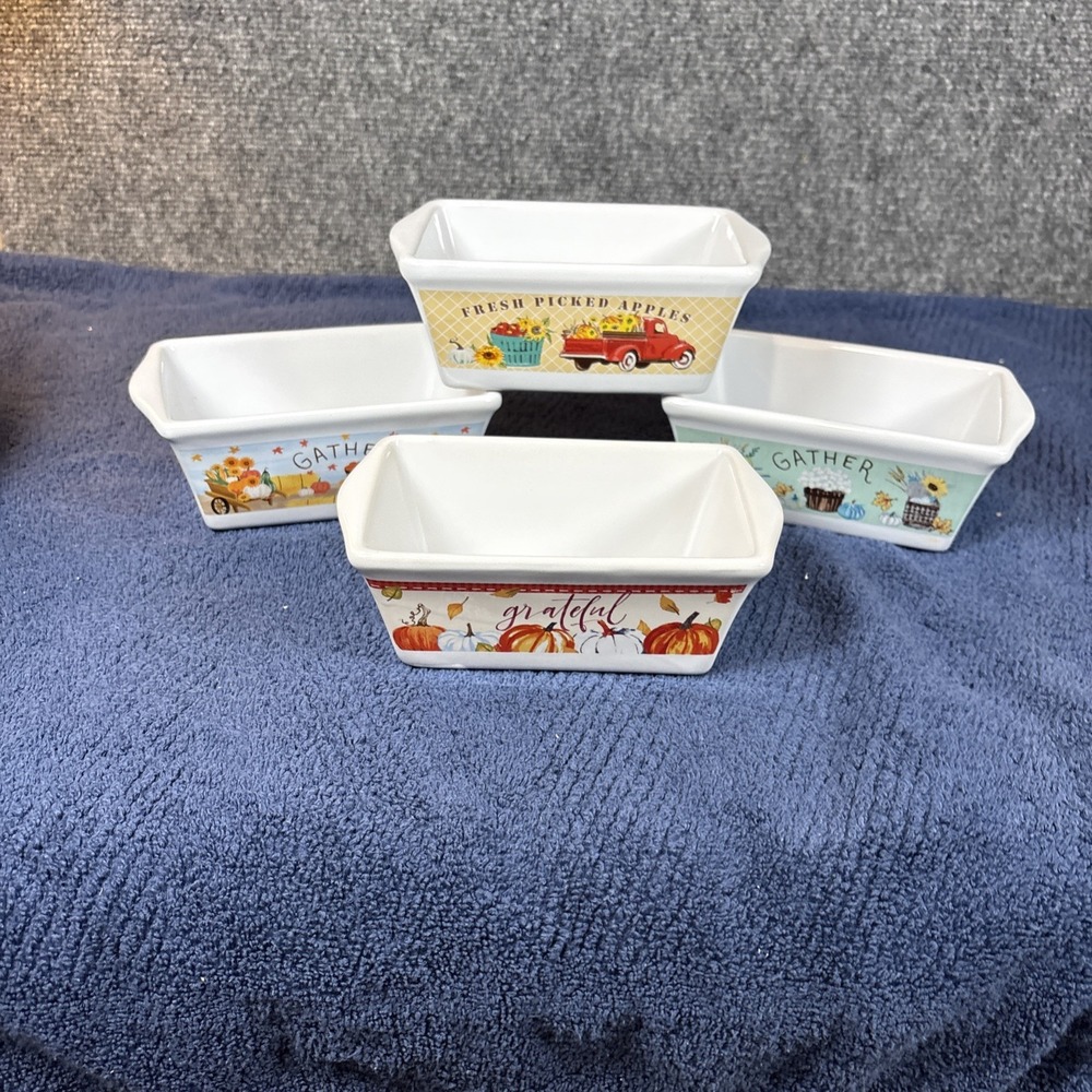 Royal Norfolk Harvest Mini Bread Loaf Pans‎ Holidays Fall Gathering Set Of 4